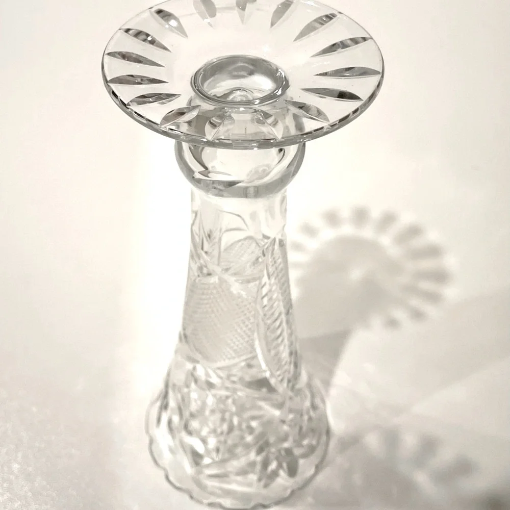 Bohemian Crystal Bud Vase | Intricately Hand Carved | Lightweight and Delicate.